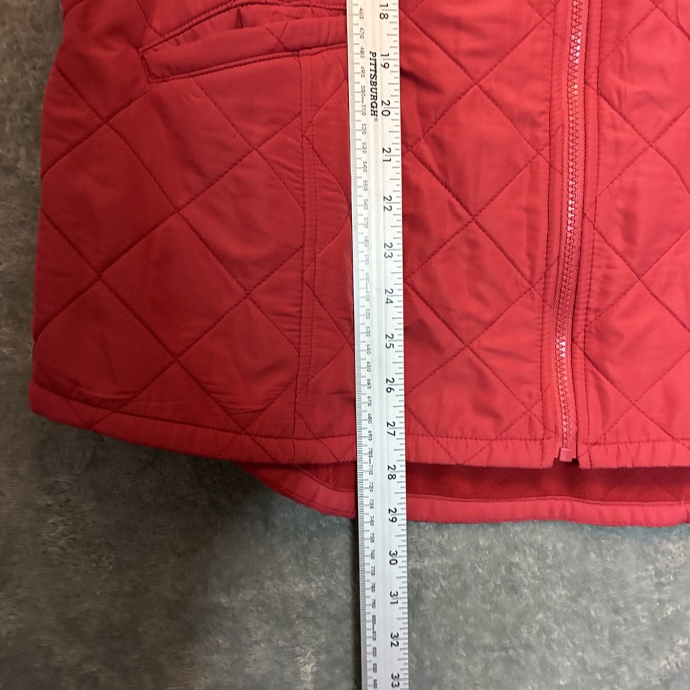 Bit & Bridle Women Red Quilted Full Zip Fleece Lined Vest XL Country Club Casual - Picture 8 of 9